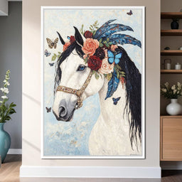 Majestic White Horse Harmony - NicheCanvas