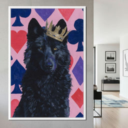Regal Midnight Wolf Card Royalty - NicheCanvas