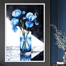 Iris Reflections in Glass - NicheCanvas