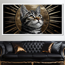 Golden Halo Tabby Cat Reverie - NicheCanvas