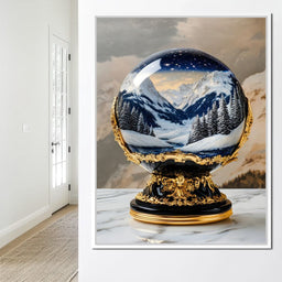 Majestic Alpine Nocturne Winter Globe - NicheCanvas