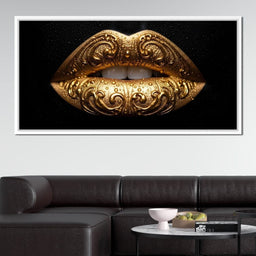 Golden Lips Elegance Illumination - NicheCanvas