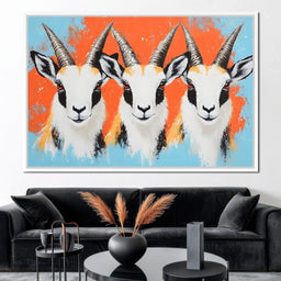 Horned Gazelle Trio - NicheCanvas
