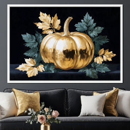 Golden Pumpkin Autumn Elegance - NicheCanvas
