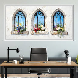 Floral Elegance Through Arches - NicheCanvas