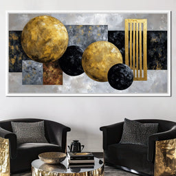 Golden Geometric Orbits - NicheCanvas
