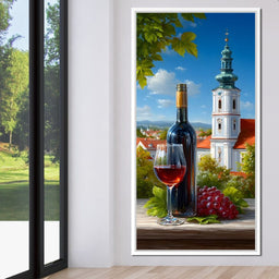 Sunlit Courtyard & Wine Cup - NicheCanvas