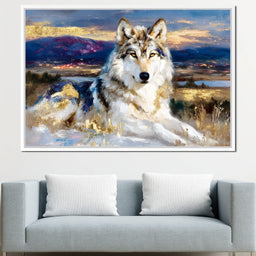 Golden Wolf Mountain Vista - NicheCanvas