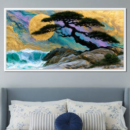 Gilded Solstice Above The Rushing Tide - NicheCanvas