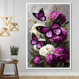 Amethyst Butterflies Bouquet - NicheCanvas