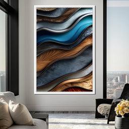 Colorful Wooden Waves 001 - Johanjjf - NicheCanvas