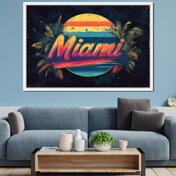 Miami Sunset Retro Vibes - NicheCanvas