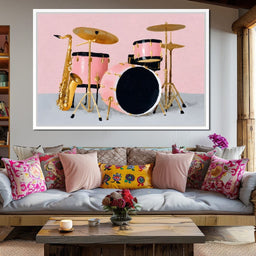 Golden Sax Pink Drum Groove - NicheCanvas