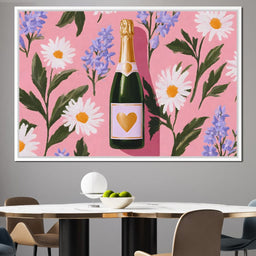 Champagne Hearts And Daisies - NicheCanvas