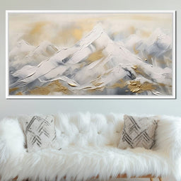 Golden Alpine Snowy Peaks - NicheCanvas