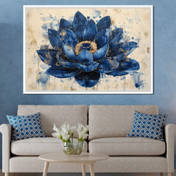 Sapphire Lotus Splendor - NicheCanvas