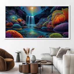 Neon Reef Falls - TooplesArt - NicheCanvas