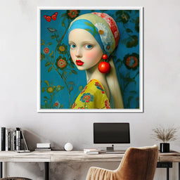 The Girl with the Scarlet Earring - TooplesArt - NicheCanvas