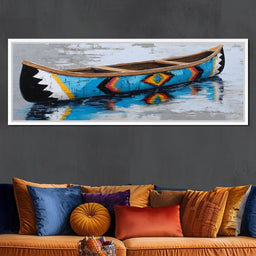 Reflections of a Painted Canoe - NicheCanvas