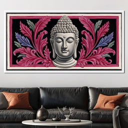 Peaceful Buddha Floral Tranquil Zen - NicheCanvas