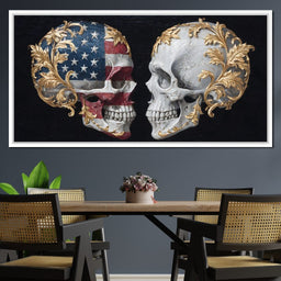 Gilded Patriotic Skull Confront - NicheCanvas