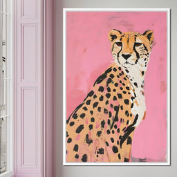 Cheetah Safari Elegance on Pink - NicheCanvas