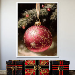 Ruby Ornament Holiday Glow - NicheCanvas