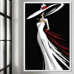 The White Dress - Elegant Silhouette - NicheCanvas