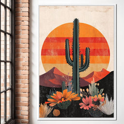 Desert Blooming Cactus Radiance - NicheCanvas