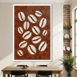Coffee Beans Brown Background - NicheCanvas