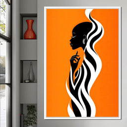 Ebony Flow on Tangerine Dreams - TooplesArt - NicheCanvas