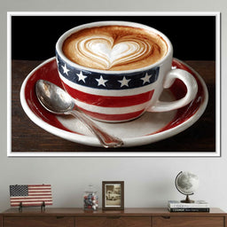 Patriotic Latte Heart Cup - NicheCanvas