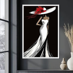 The White Dress -  Elegant Nocturne Silhouette - NicheCanvas
