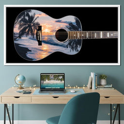 Tropical Sunset Guitar Dream - NicheCanvas