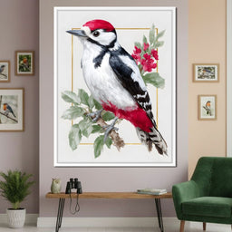 Garden Woodpecker Portrait - NicheCanvas
