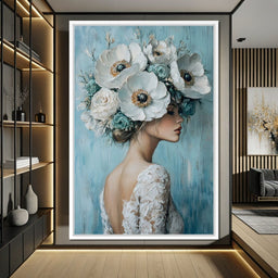 Petal Crowned Bridal Elegance - NicheCanvas