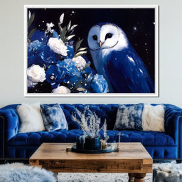 Nocturnal Blossom Owl Sentinel - NicheCanvas