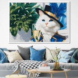 White Feline Toast - NicheCanvas