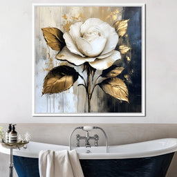 Golden Petals Against Contrast - NicheCanvas