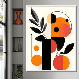 Mid Century Citrus Geometry - NicheCanvas