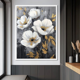 Golden Petal Harmony Blooms - Wildrose Creations - NicheCanvas