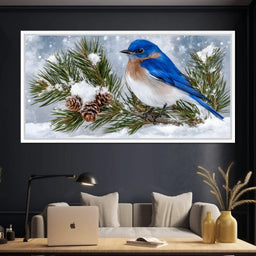 Snowy Bluebird Tranquility - NicheCanvas