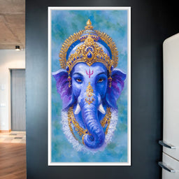 Royal Blue Ganesha Divine Blessing - NicheCanvas