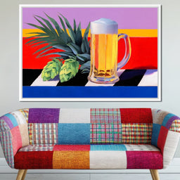 Hops and Lager Tropical Still - NicheCanvas