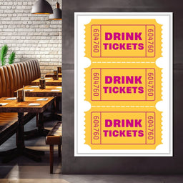 Vintage Drink Ticket Strip - NicheCanvas