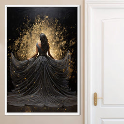 Ethereal Flight in Sparkling Gown - NicheCanvas