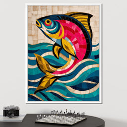 Vibrant Tropical Fish Mosaic - NicheCanvas