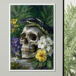 Serpent Crowned Skull Garden - NicheCanvas
