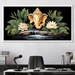 Tranquil Ganesh Divinity Reverie - NicheCanvas