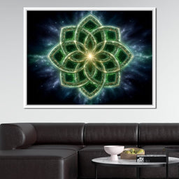 Celestial Green Knot Mandala - NicheCanvas